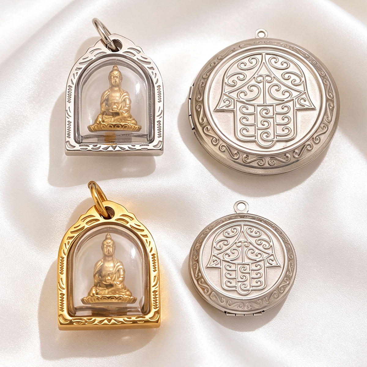 Men Accessories Locket - 1/2 шт. подвески-фоторамки из нержавеющей стали