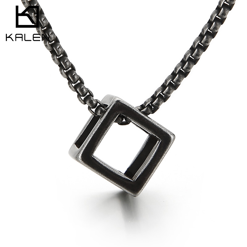 Men Accessories Rule - Kalen трехмерное квадратное ожерелье с подвеской,