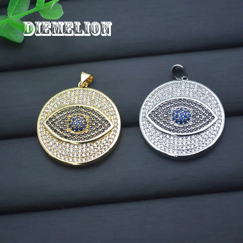 Men Accessories Evil Eye - Большой круглый кулон с синим глазом-оберегом