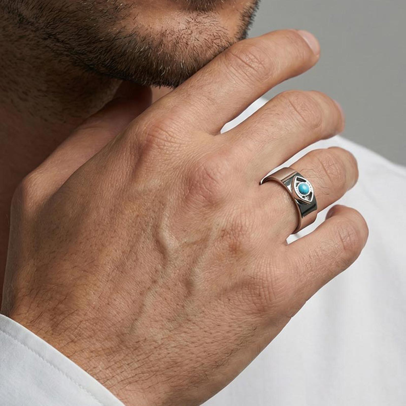 Men Accessories Evil Eye - Классические кольца с защитным оберегом от