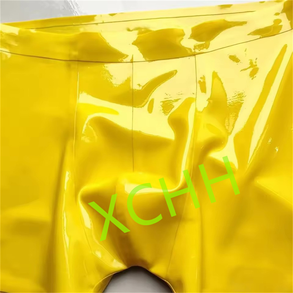 Men'S Yellow Accessories - Мужские шорты из латекса, резиновые трусы,