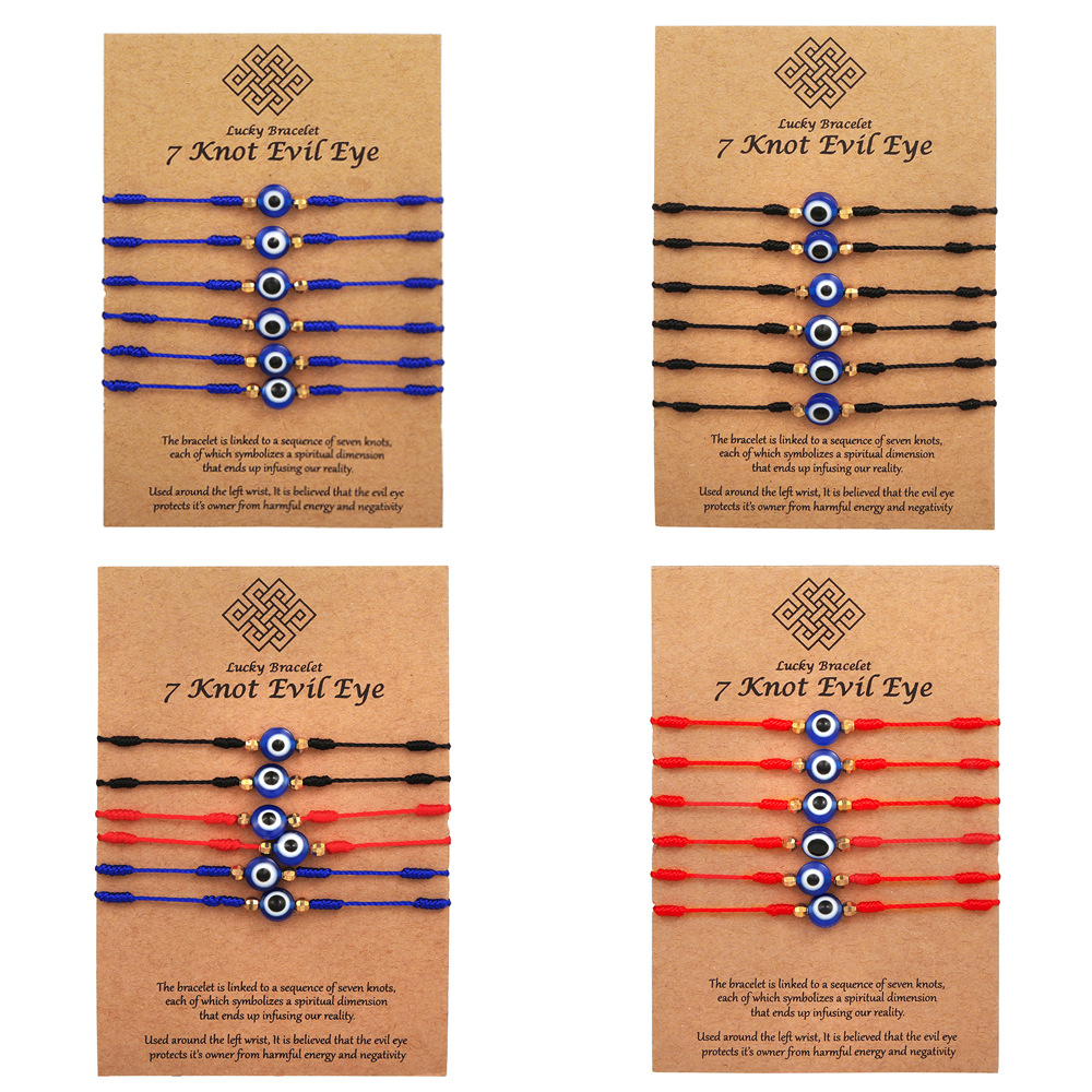 6 шт., набор синих браслетов о – обзор и цена Men Accessories Evil Eye