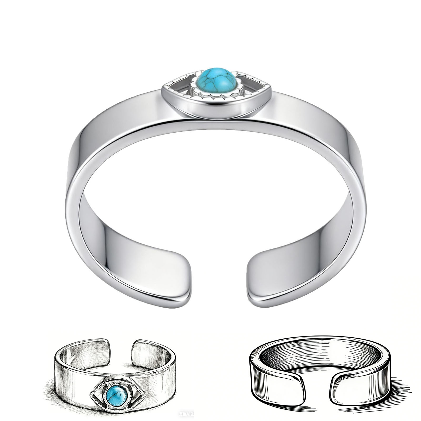 Классические кольца с защитным – обзор и цена Men Accessories Evil Eye